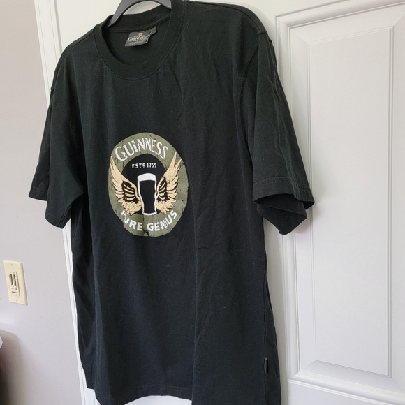 Guinness Pure Genius Winged Pint Logo Official Merch Mens T Shirt Black Size L - Picture 3 of 11
